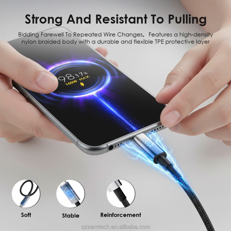 Data Cable Factory - 30W LED Display Nylon Braided Cable