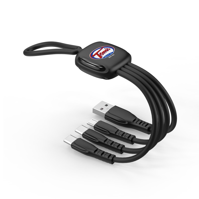 Charging Cable Factory - Luminous Braided 3 in 1 Keychain Cable