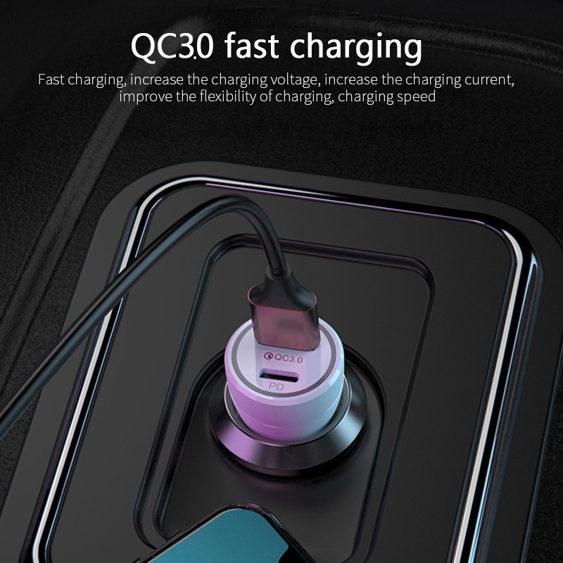 Car Charger Factory - Type C Fast Charge Dual USB PD QC3.0