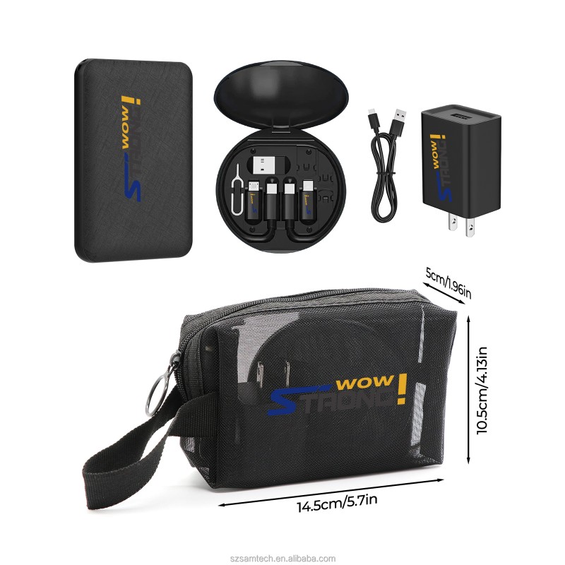 Travel Set Factory - Universal Cable 3000mAh Power Bank Set