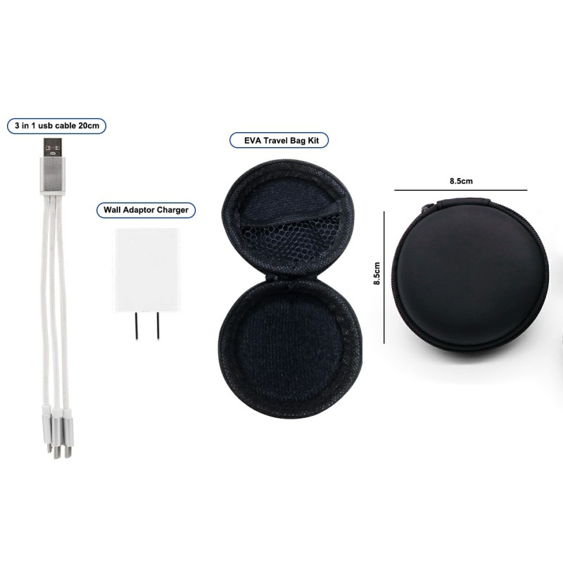 Travel Charger Kit Factory - OEM Logo 3 in 1 Cables Charger Set
