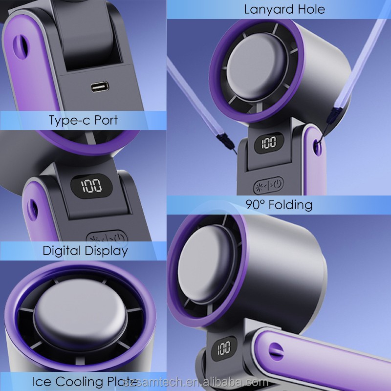 Smart Fan Manufacturer - 3600mAh 100 Speeds Neck Cooling Fan