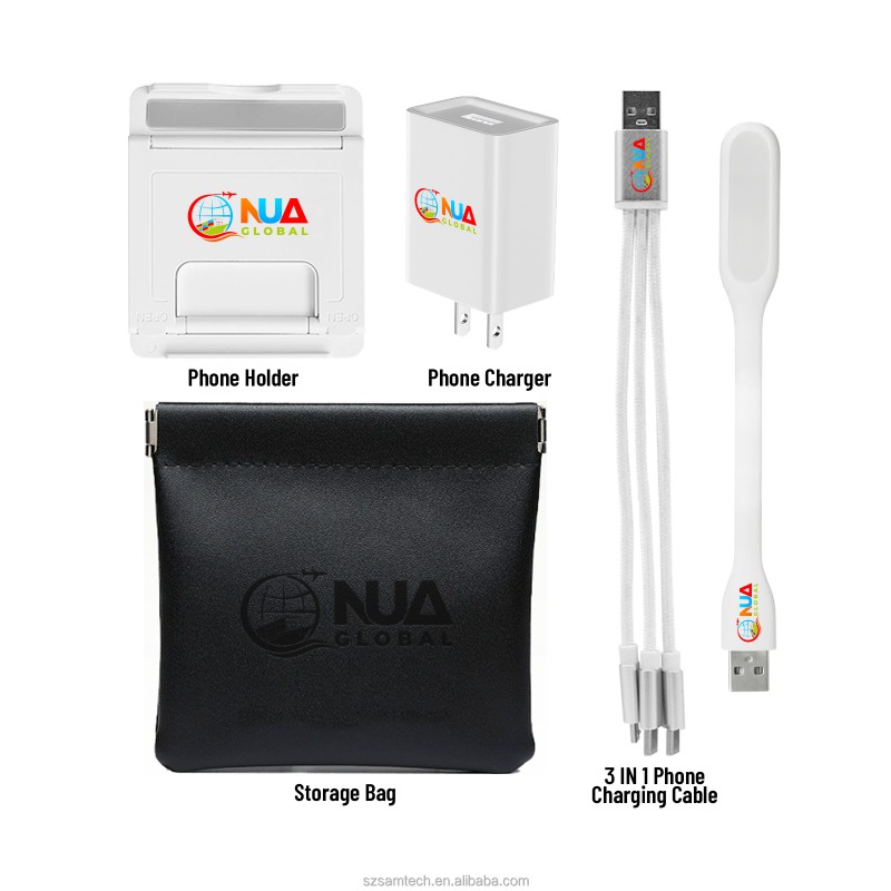 Gift Set Factory - Custom Logo 3 in 1 Charging Cable Set