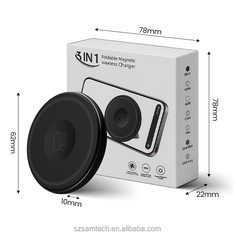 Wireless Charger Manufacturer - Travel 3 in 1 Magnetic Wireless Charger