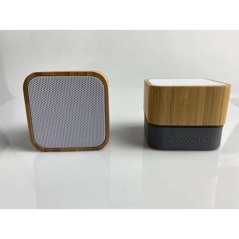 Bluetooth Speaker Factory - Square Bamboo Speaker LED Light