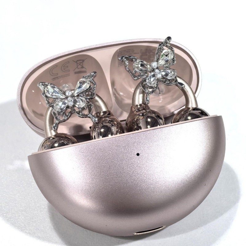 Earphone Jewelry Factory - Brass Hoop Butterfly Decoration Earbuds