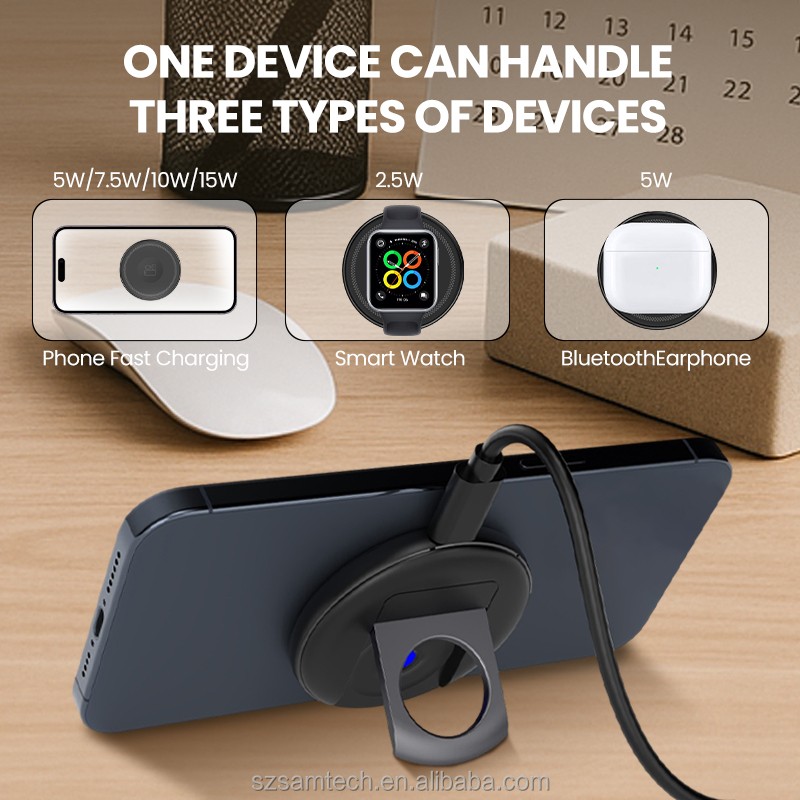 Wireless Charger Manufacturer - 15W Magnetic Slim 3 in 1 Charger