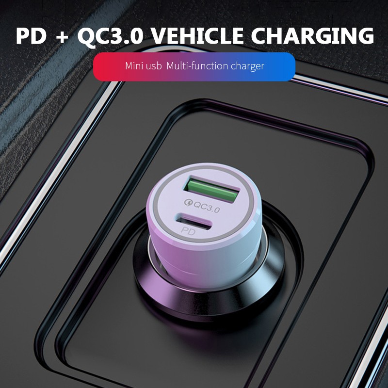 Car Charger Manufacturer - PD QC3.0 2-Port USB Type C Charger
