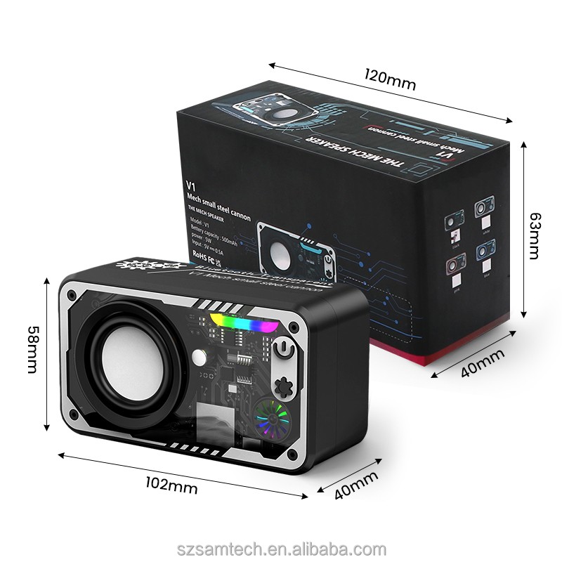 Bluetooth Speaker Manufacturer - LED Lights Transparent Casing Speaker