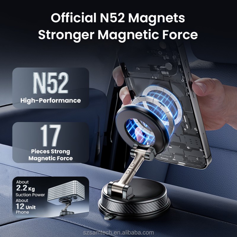 Car Phone Holder Manufacturer - Vacuum Magnetic Dashboard Phone Stand