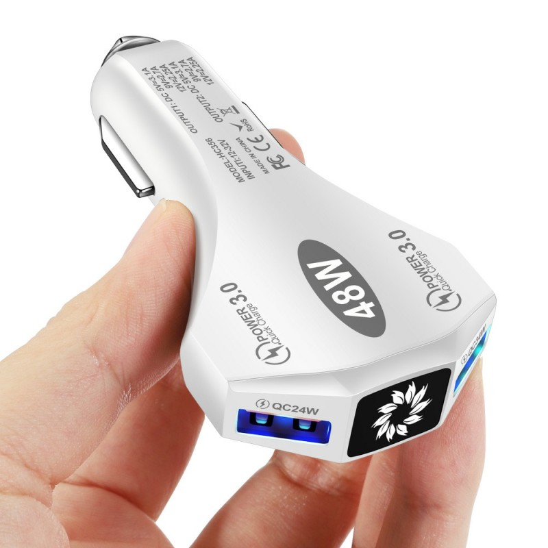 Car Charger Factory - 48W QC3.0 Fast Charging Dual Port Charger