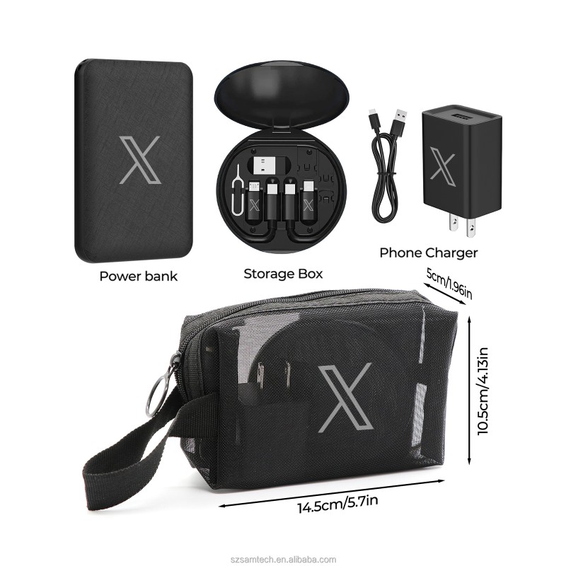 Travel Set Factory - Universal Cable 3000mAh Power Bank Set