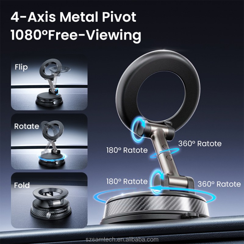 Car Phone Holder Factory - Zinc Alloy Folding Magnetic Phone Holder