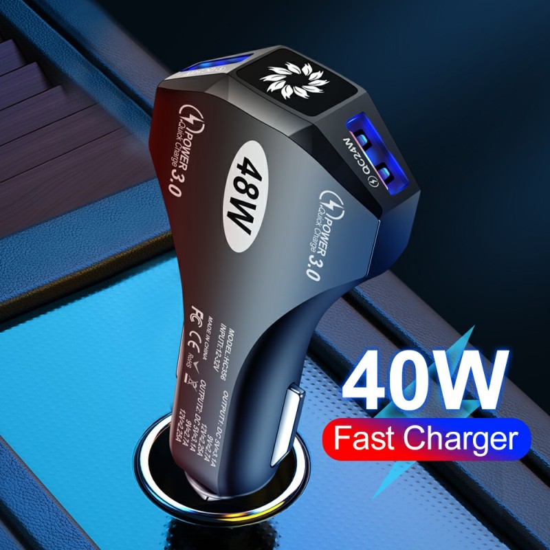 Car Charger Factory - 48W QC3.0 Dual Port USB Car Charger