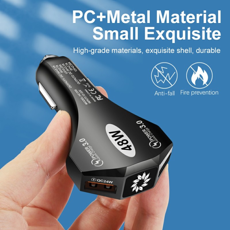 Car Charger Manufacturer - 48W Dual USB Port QC3.0 Car Charger