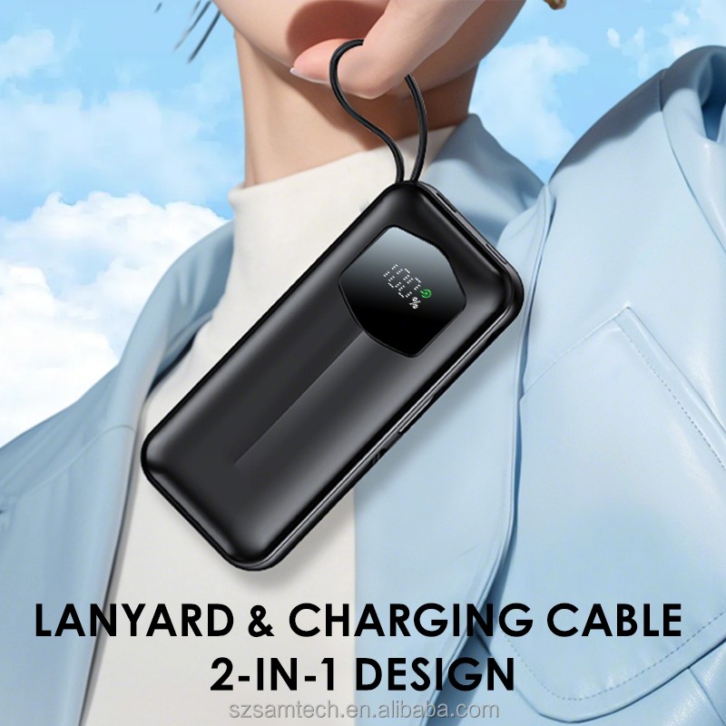 Portable Charger Manufacturer - OEM Logo Built-in Cables Power Bank