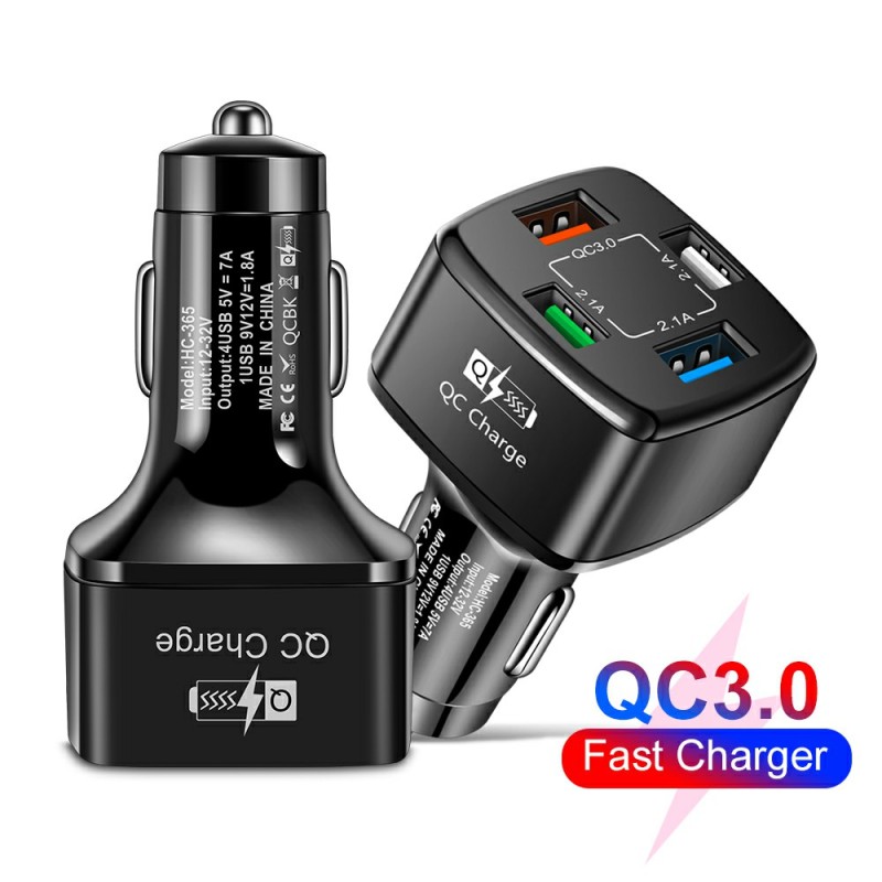 Car Charger Factory - 4 in 1 QC3.0 USB Type C PD Charger
