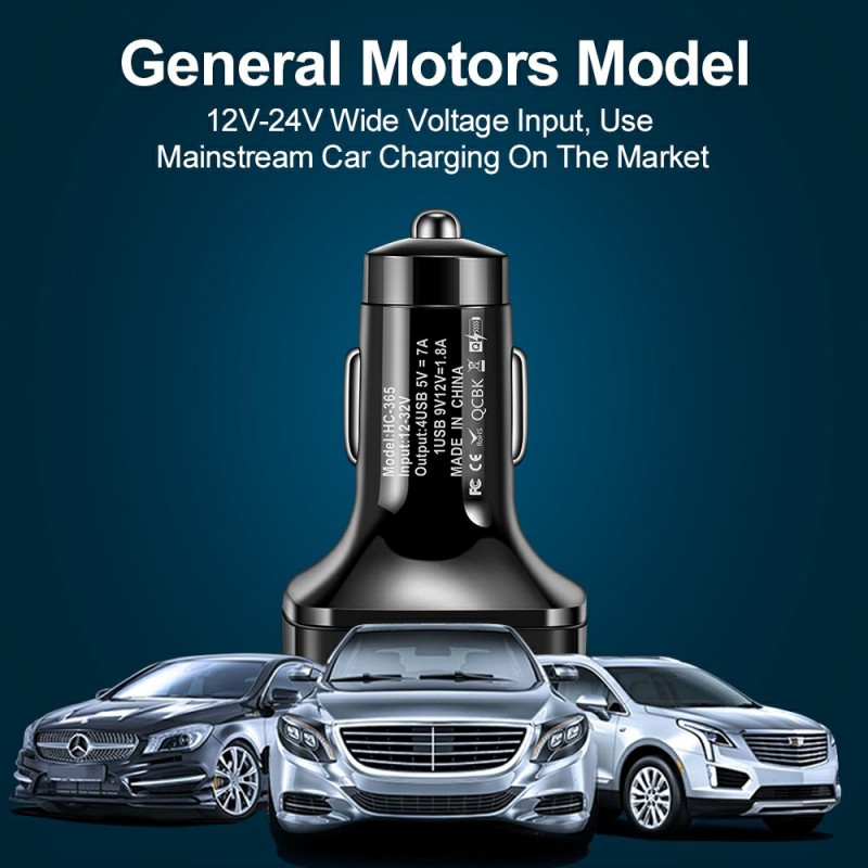 Car Charger Factory - 4 Port QC3.0 USB C PD Fast Charging