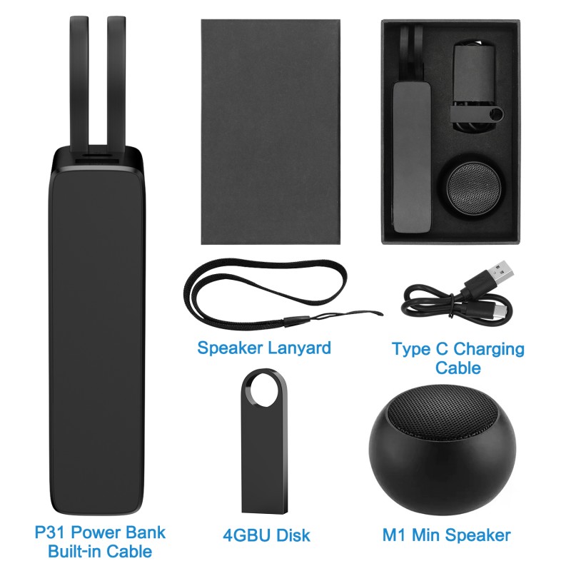 Gift Set Manufacturer - Custom 5000mAh Power Bank Speaker Set