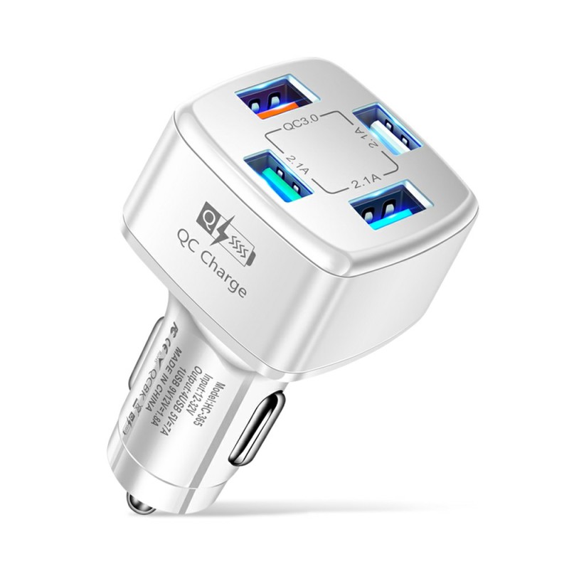 Car Charger Factory - 4 Port QC3.0 USB C PD Fast Charging