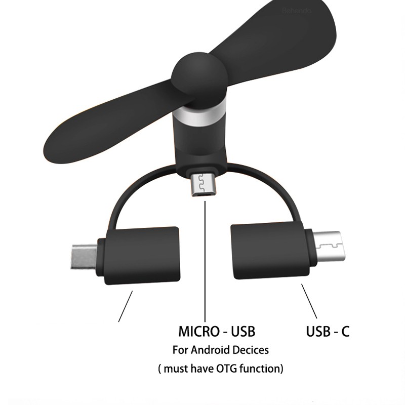 Mini Fan Factory - 2 in 1 Portable I Phone Mini Fan