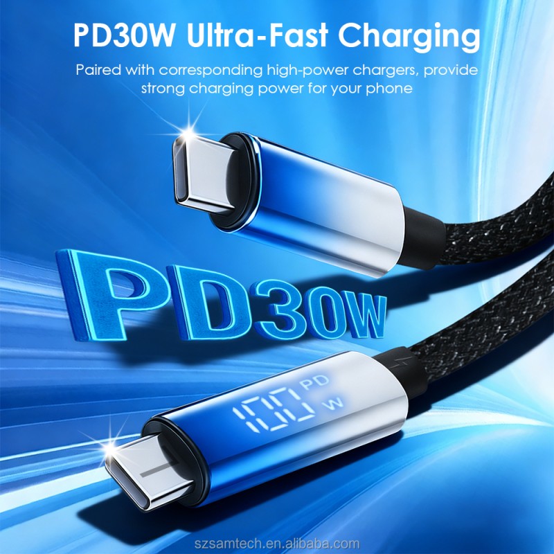 Type C Cable Factory - 30W Type C to L Fast Charging Braided