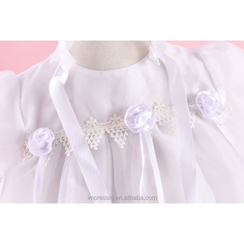 Infant Baptism Dress Supplier - Organza Layered Flower