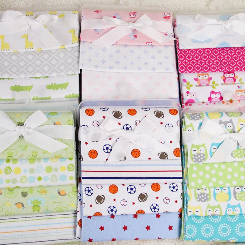 Baby Receiving Blanket Supplier - 4pcs Cotton Flannel