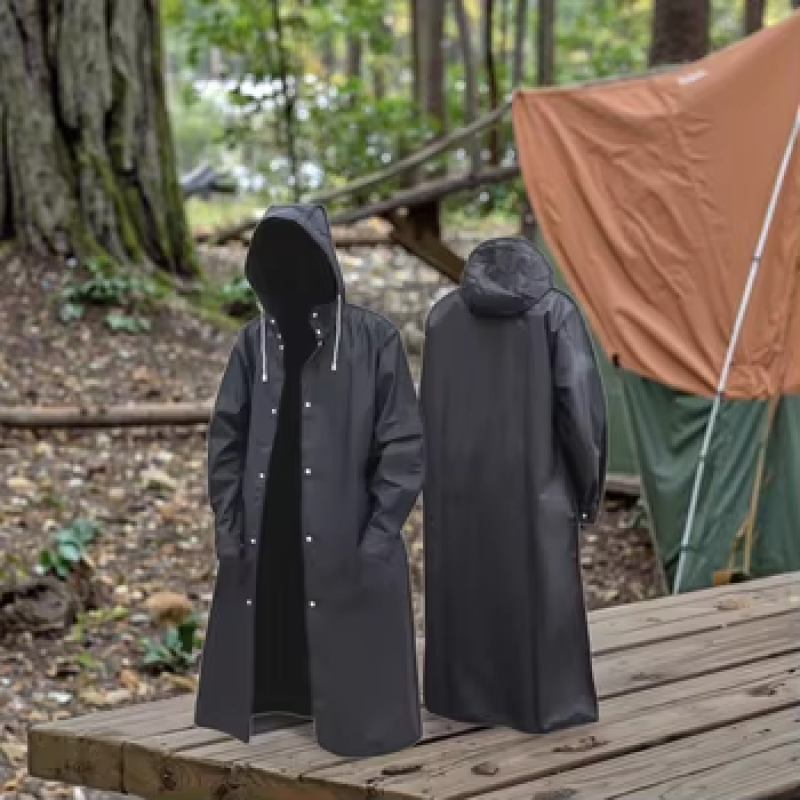 PU Rain Coat Factory - Outdoor Long Print Logo