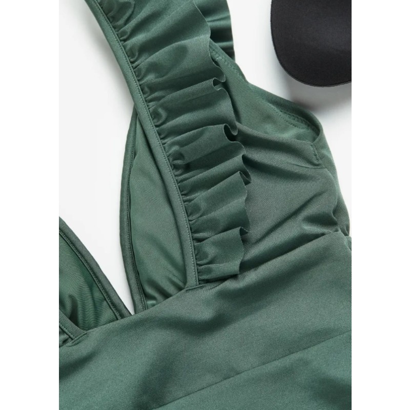 One-piece Swimsuit Manufacturer - Solid Color One-shoulder