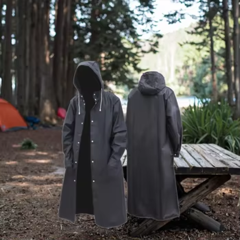 PU Rain Coat Factory - Outdoor Long Print Logo