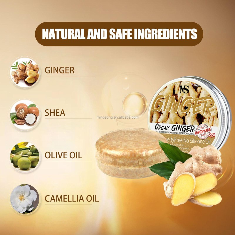 Private Label Regrowth Shampoo Soap Ginger Shampoo bar for Thinning Hair and Hair Loss
