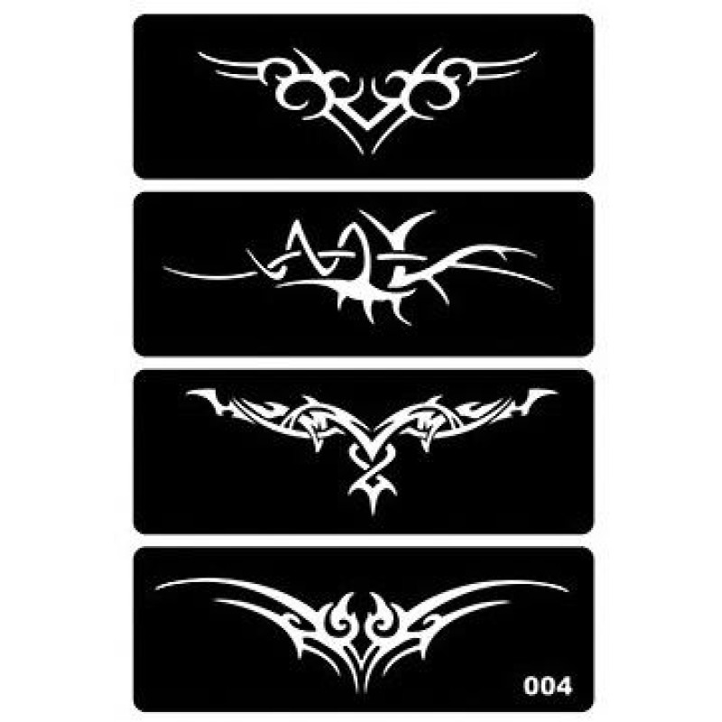 Small Flower Butterfly HH Temporary Henna Tattoo Stencil Airbrush Glitter Drawing Template for Women and Kids