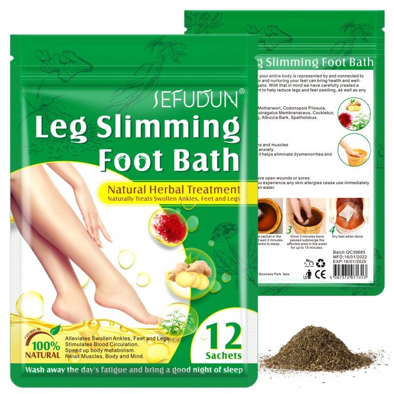 SEFUDUN Body Leg Slimming Natural Wormwood Saffron Ginger Detox Foot Soak Bath