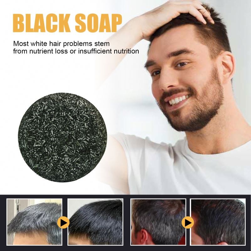 JAYSUING Hair Darkening Shampoo Soap Cover Grey Natural Polygonum Multiflorum Black Soap for Hair