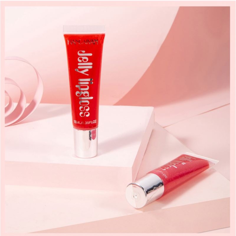 HANDAIYAN Moisturizer Natural Jelly Lip Gloss Plumping Lipgloss Glass Lip Plumper Makeup Waterproof Lipstick Cosmetics 12 Colors