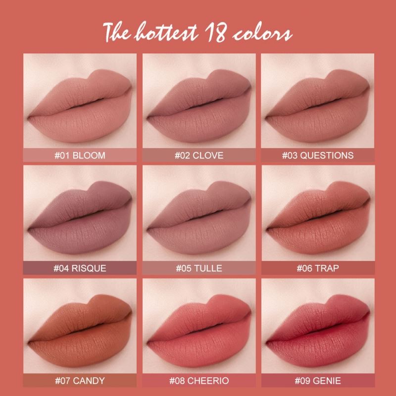 O.TWO.O Velvet Matte Lipstick Lightweight Liquid Lipstick Cosmetics Non Sticky Lip Glaze Waterproof Long Lasting Lip Tint Makeup