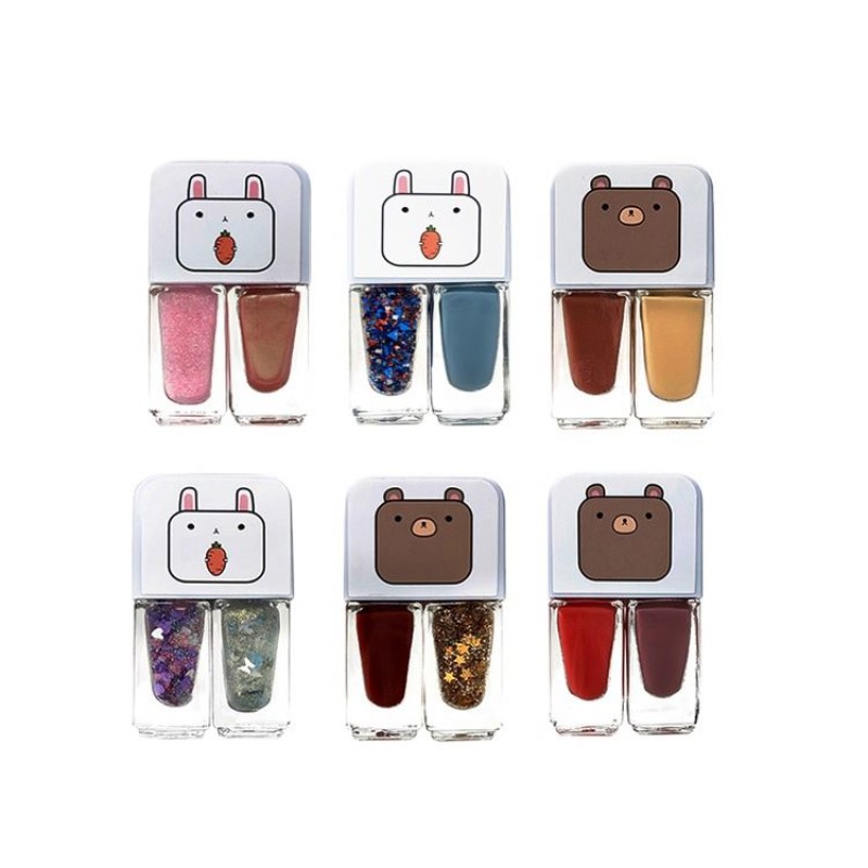 Funny Design Private Label Twins Shape Two Color Nail Art Water-Based Nontoxic UV Gel Nail Polish