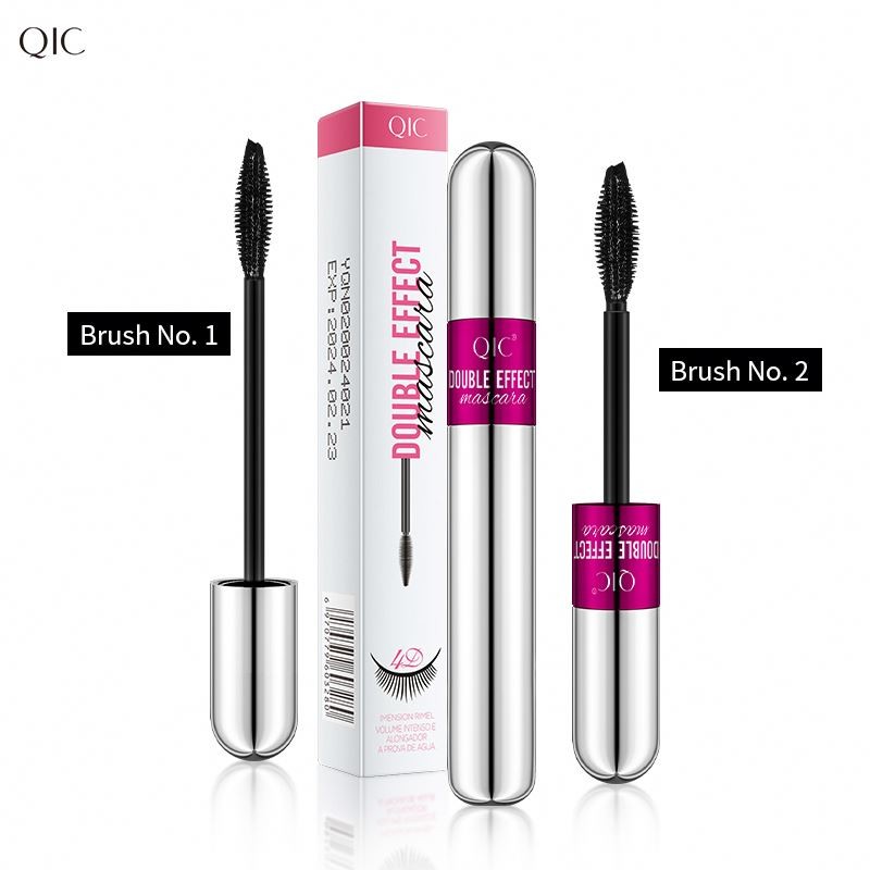 Double Effect Long Lash Extend Dual-Action Mascara 2 in 1 Brush Slim Slender Curled Natural Dense Mascaras Real