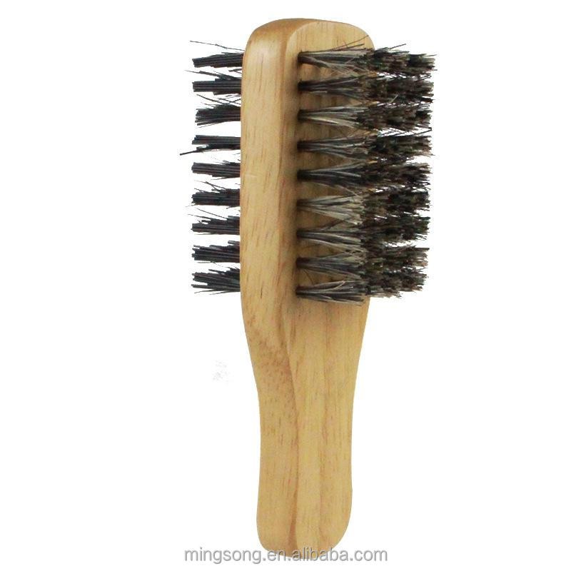 Men Double-sided Beard Brush Dual-purpose Beard Sweeping Hair Cleaning Brush Comb Custom logo