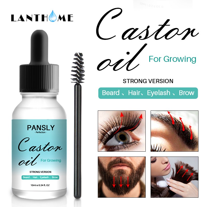 Organic Castor Oil for Eyelash Growth Treatments Grow Eyebrow Enhancer Thickener Serum 7 Days Longer Fuller Lash Lifting Liquid