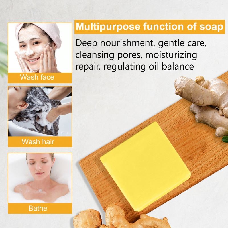 Elaimei 100g Organic Ginger Herbal Soap Face and Body Whitening Slimming Soap for Weight Loss