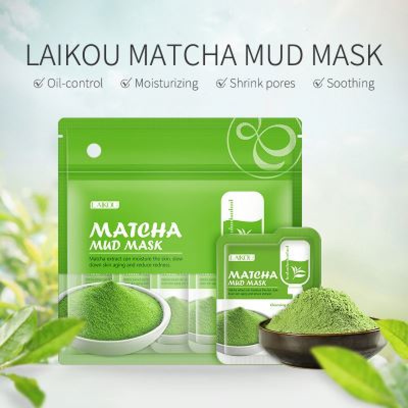 LAIKOU Skin Care Deep Cleansing Refreshing  Oil Control Acne Treatment Natural Matcha Tea Mud Mask 5g