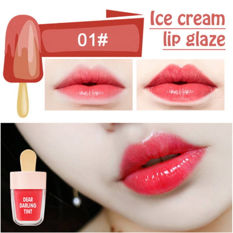 6 Candy Colors Super Ice Cream Lip Gloss Waterproof Long Lasting Makeup Liquid Lipstick Sweet Red Lip Tint Sweet LipGloss