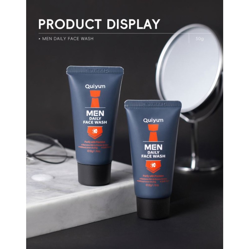 QUIYUM Private Brand Niacinamide Facial Cleanser Anti-Acne Oil Control Deep Cleansing Men Face Wash