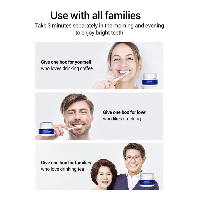 BREYLEE  Teeth Whitening Powder Toothpaste Organic Pearl Peroxide Free Teeth Whitening Powder