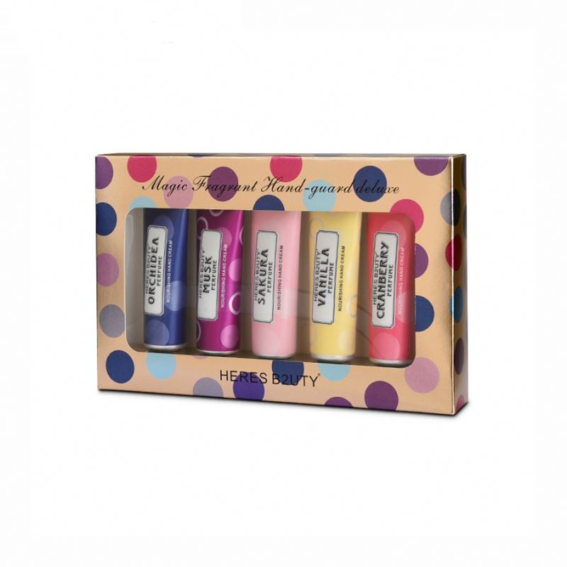 HERES B2UTY Korean Brand 5pc/set Natural Organic Antibacterial Hand Cream Moisturizing Whitening Nourishing Gift Set