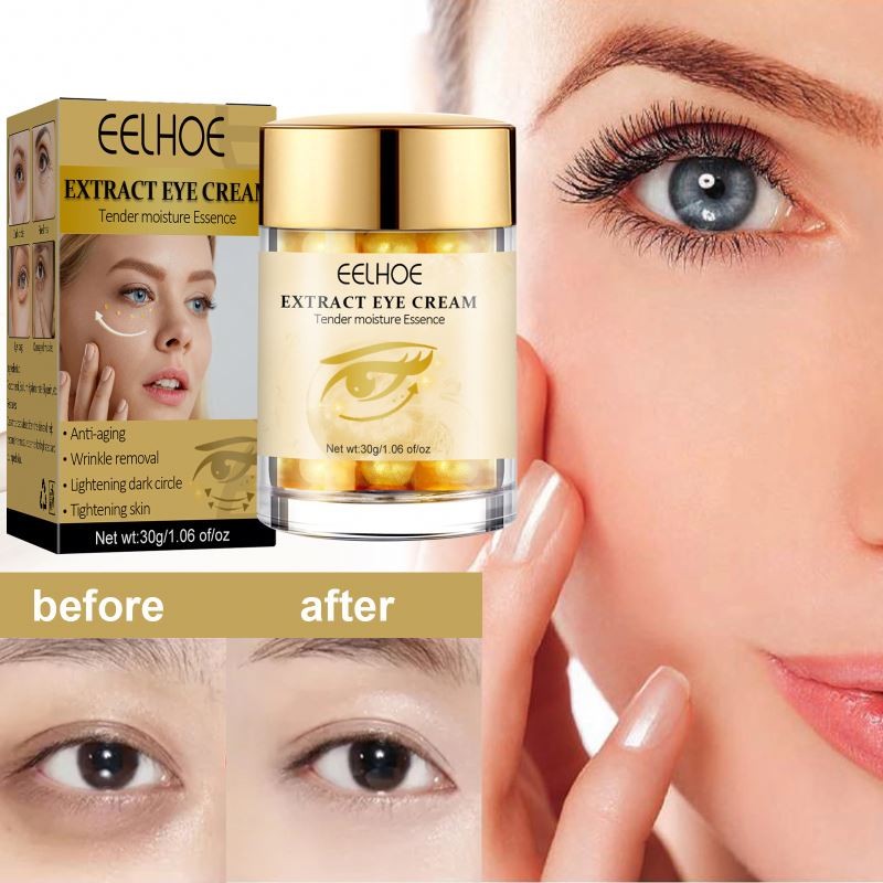 EELHOE OEM Eye Mask Gold Vitamin E Moisturizing Crystal Collagen Vegan Vitamin C Infused Anti-Wrinkle Anti-Aging Skin Care Cream