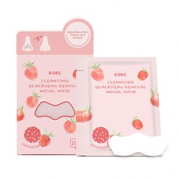 KOEC 10PCS Strawberry Fructic Acid Pore Cleansing Nose Strips Privated Label Blackhead Remover Nose Mask Main Glycerin