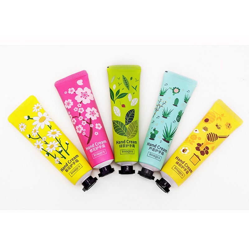 5pcs/set IMAGES Hand Cream Lot Moisturizing Nourishing Anti Chapping Anti Aging Plant Flowers Winter Mini Hand Care Lotion Set